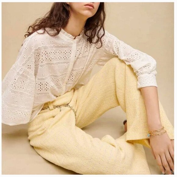 MAJE Ceanno Embroidered Blouse Size 0 - Picture 3 of 4